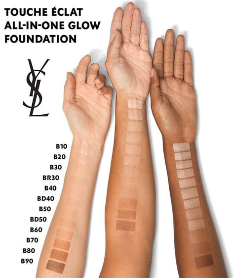 ysl foundation swatches|ysl touche eclat shade chart.